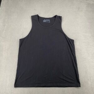 Into The AM Mens Tank Top Black Sleeveless Cotton Shirt 2XL
